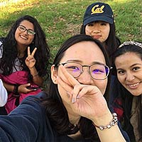 Berkeley Haas Global Access Program Students hanging out on the Berkeley campus